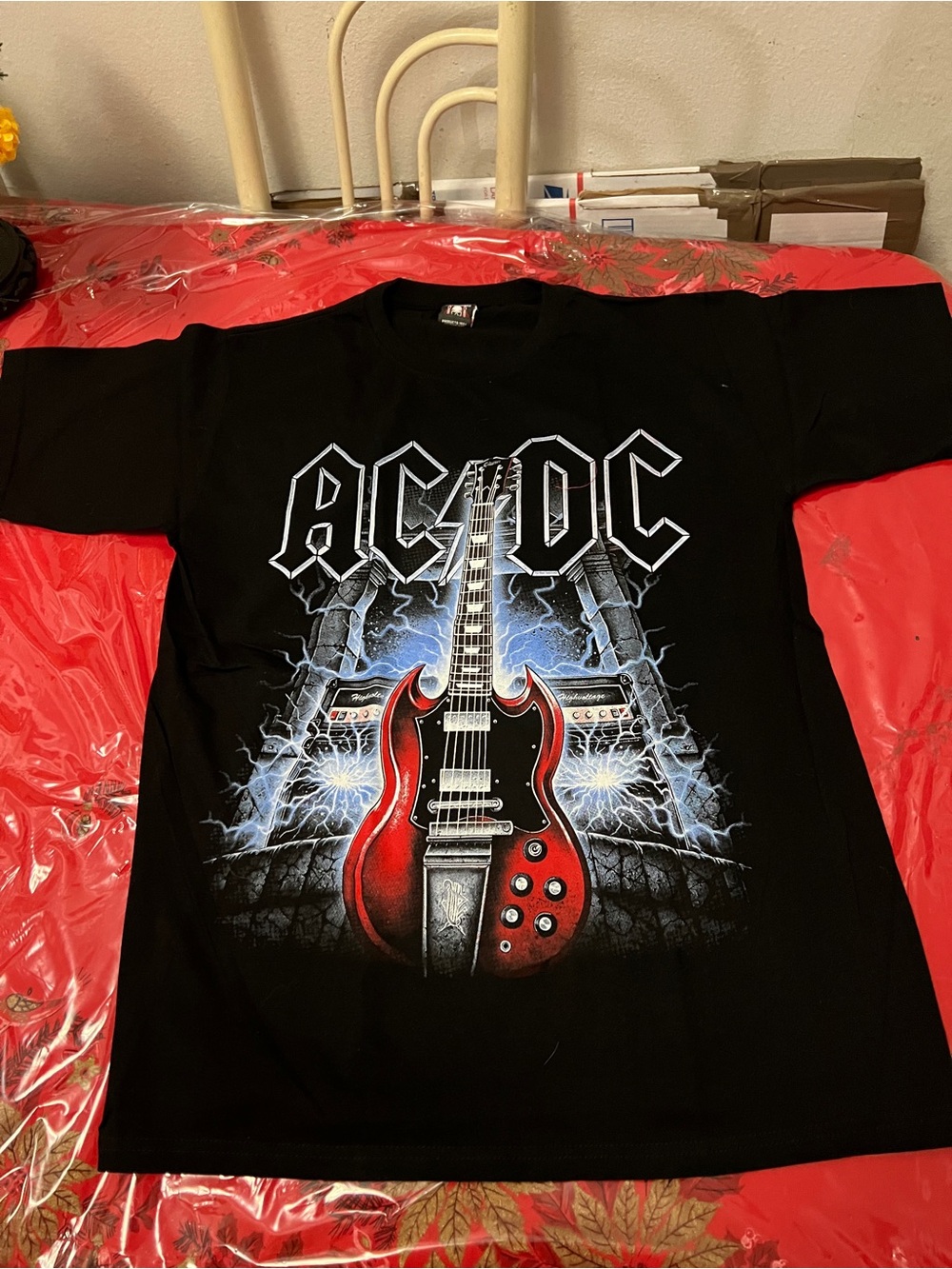 AC/DC High Voltage Guitar Promo Band T-Shirt Black  SZ XL